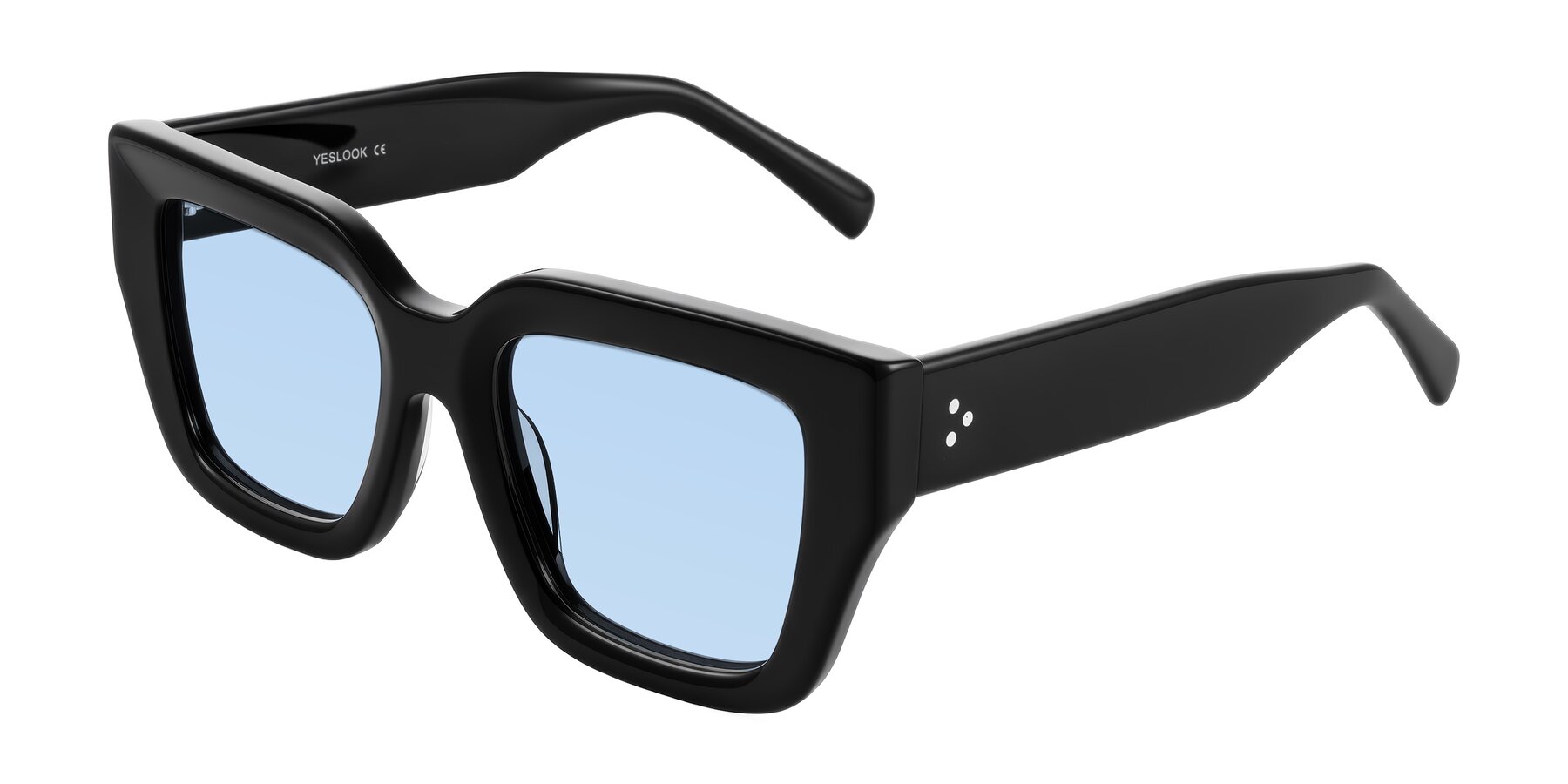 Angle of Simba in Black with Light Blue Tinted Lenses