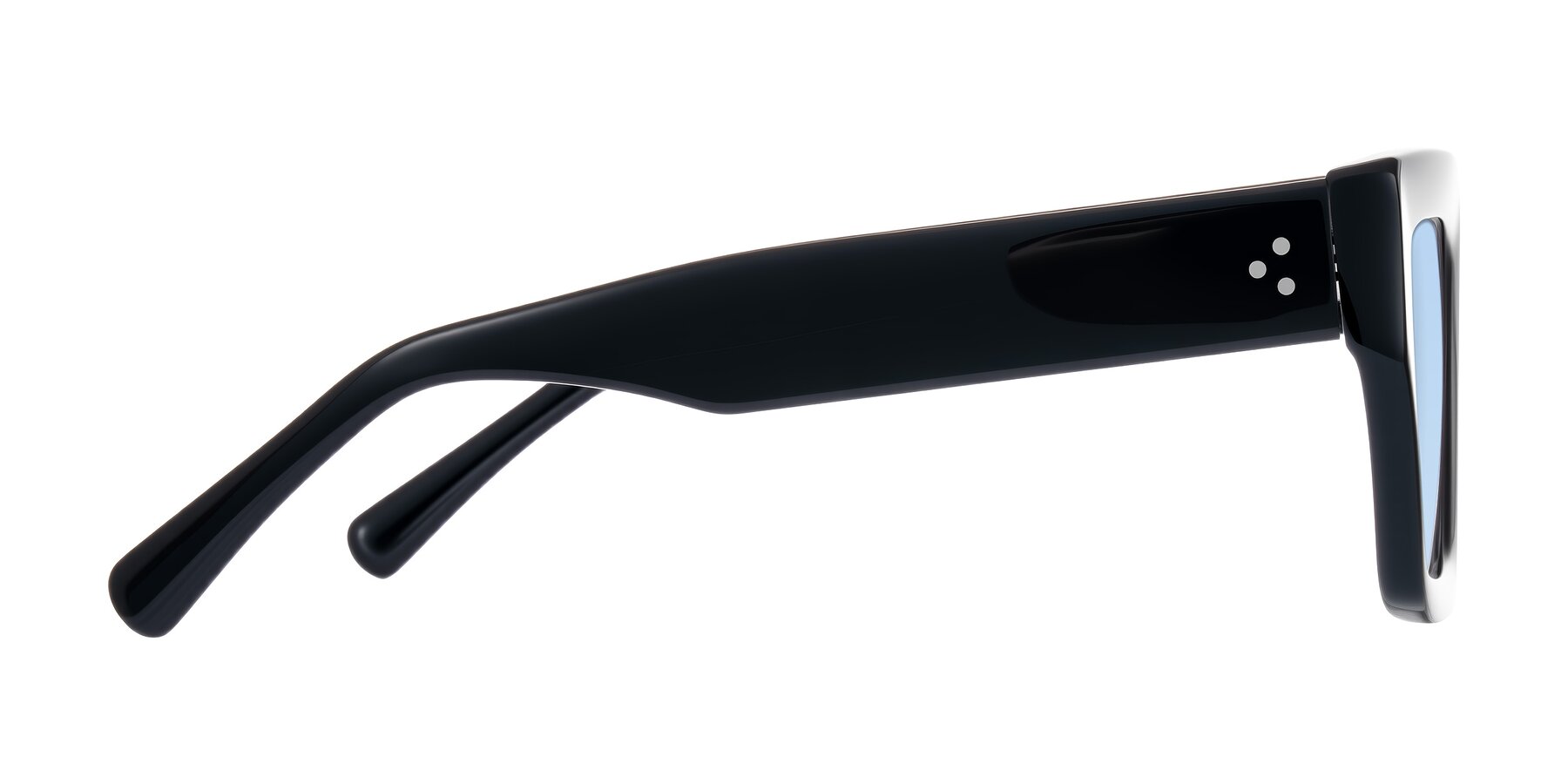 Side of Simba in Black with Light Blue Tinted Lenses