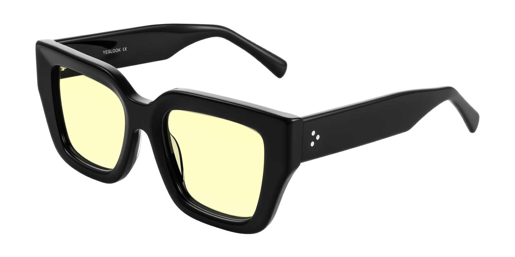 Angle of Simba in Black with Light Yellow Tinted Lenses