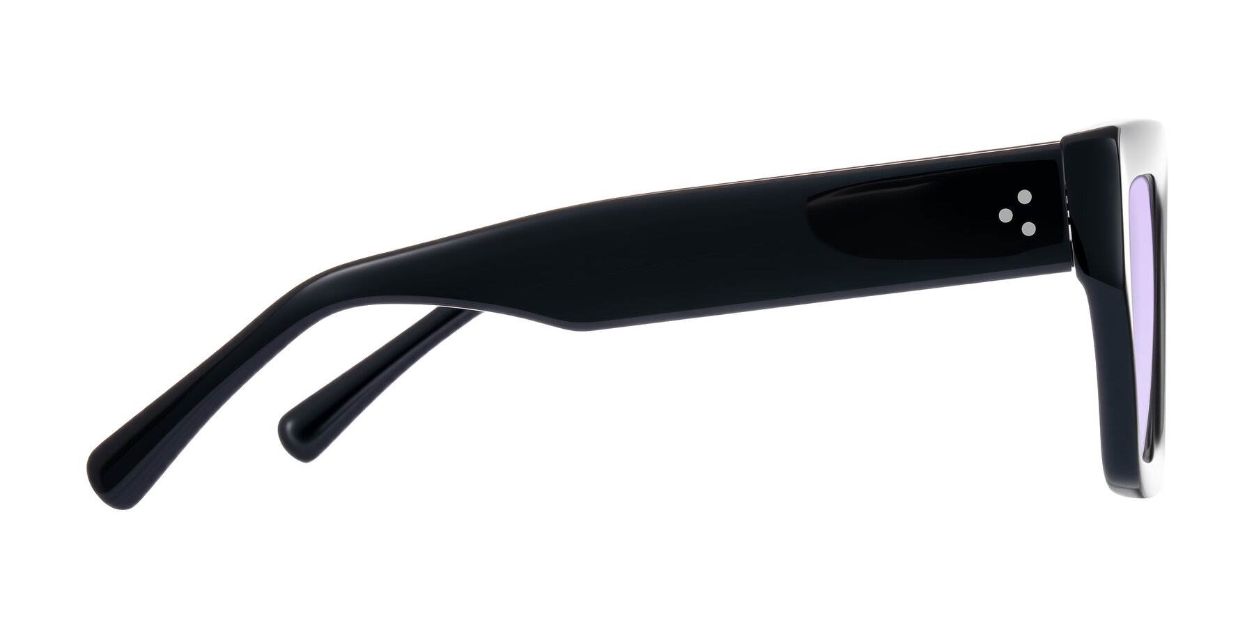 Side of Simba in Black with Light Purple Tinted Lenses