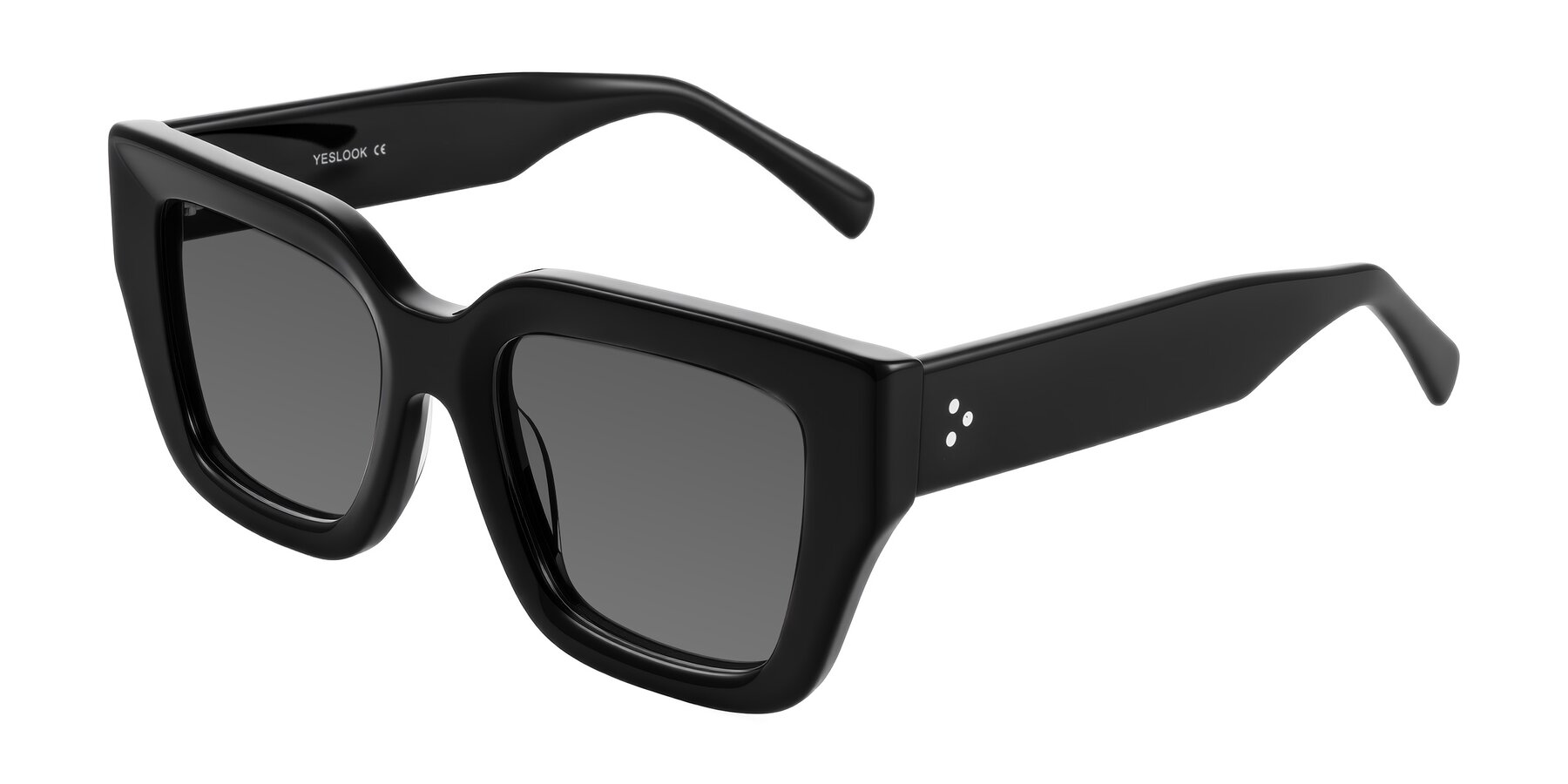 Angle of Simba in Black with Medium Gray Tinted Lenses