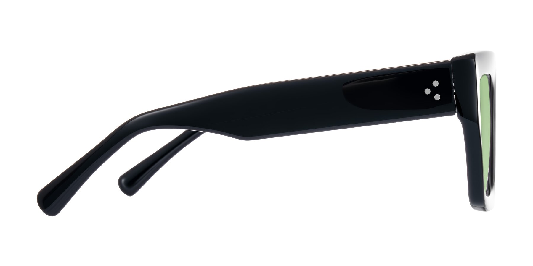 Side of Simba in Black with Medium Green Tinted Lenses