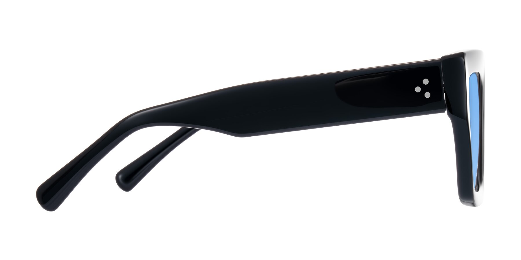 Side of Simba in Black with Medium Blue Tinted Lenses