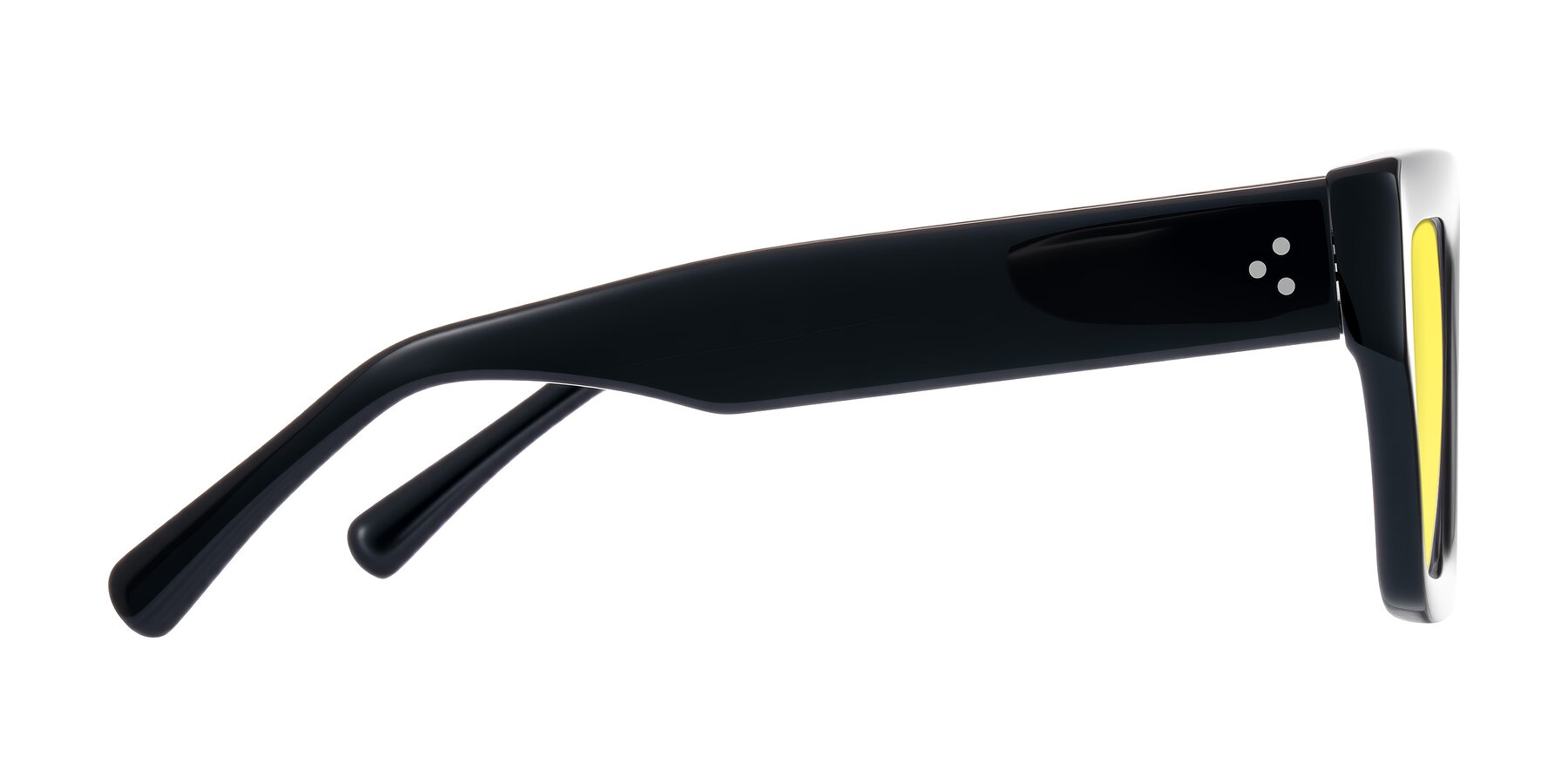 Side of Simba in Black with Medium Yellow Tinted Lenses