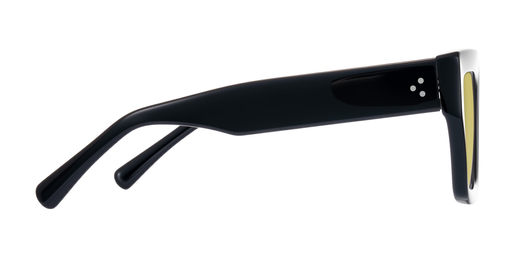 Side of Simba in Black with Medium Champagne Tinted Lenses