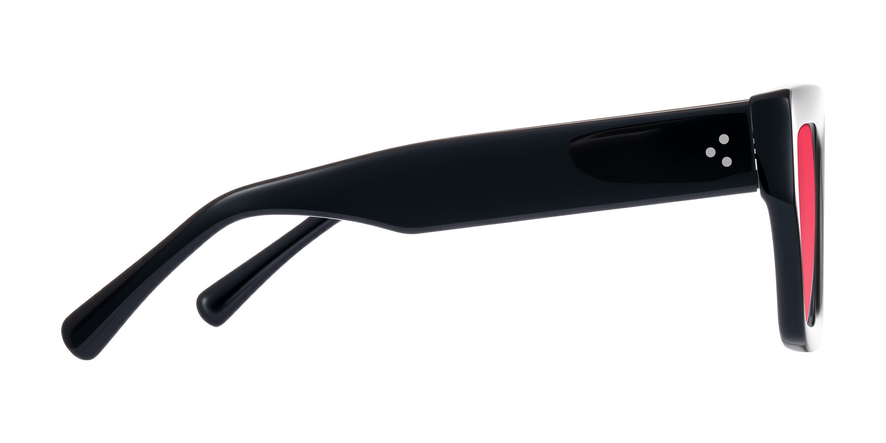 Side of Simba in Black with Red Tinted Lenses