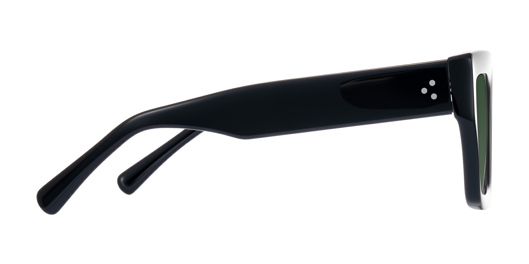 Side of Simba in Black with Green Tinted Lenses