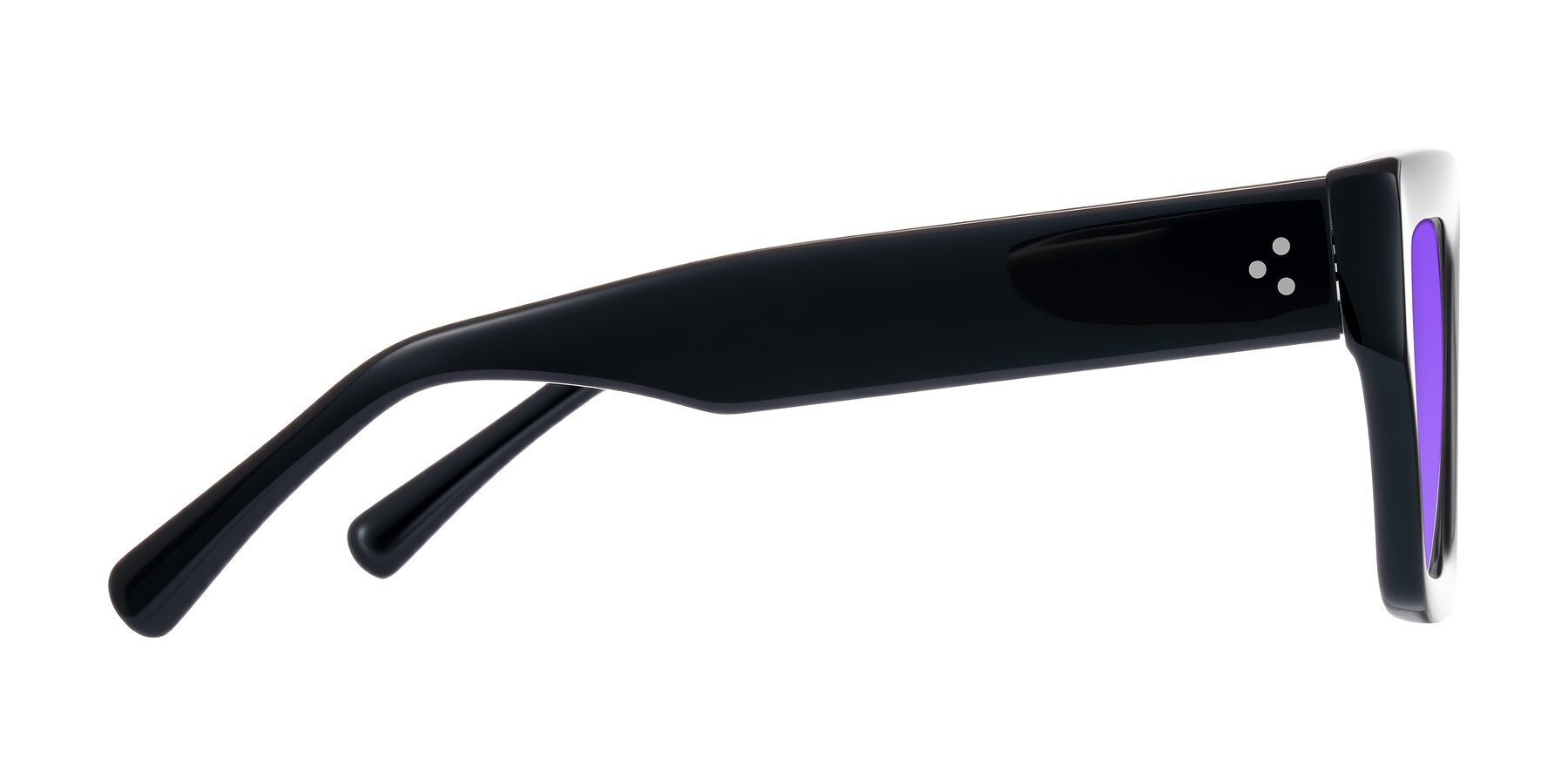 Side of Simba in Black with Purple Tinted Lenses