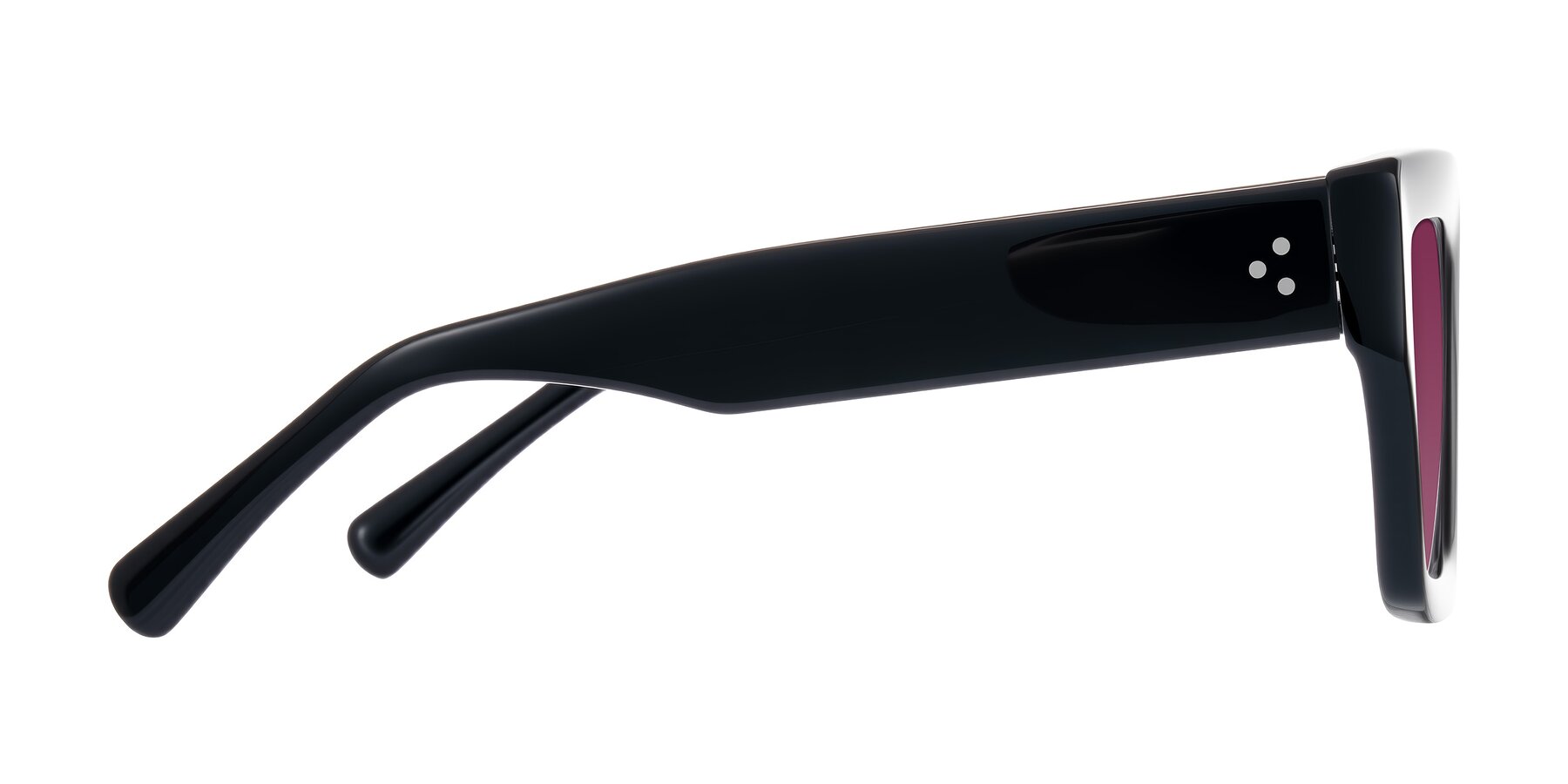 Side of Simba in Black with Wine Tinted Lenses