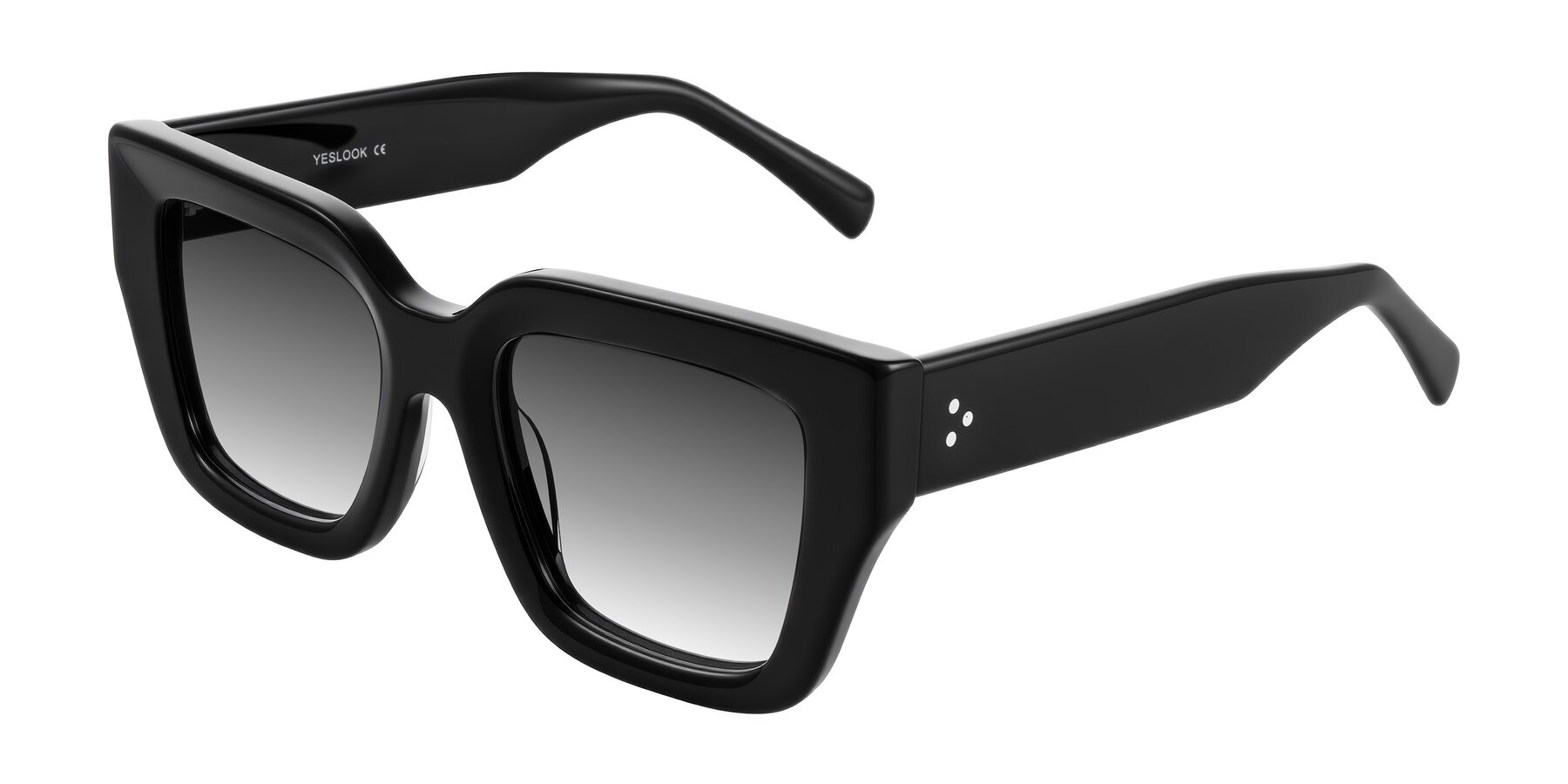 Angle of Simba in Black with Gray Gradient Lenses