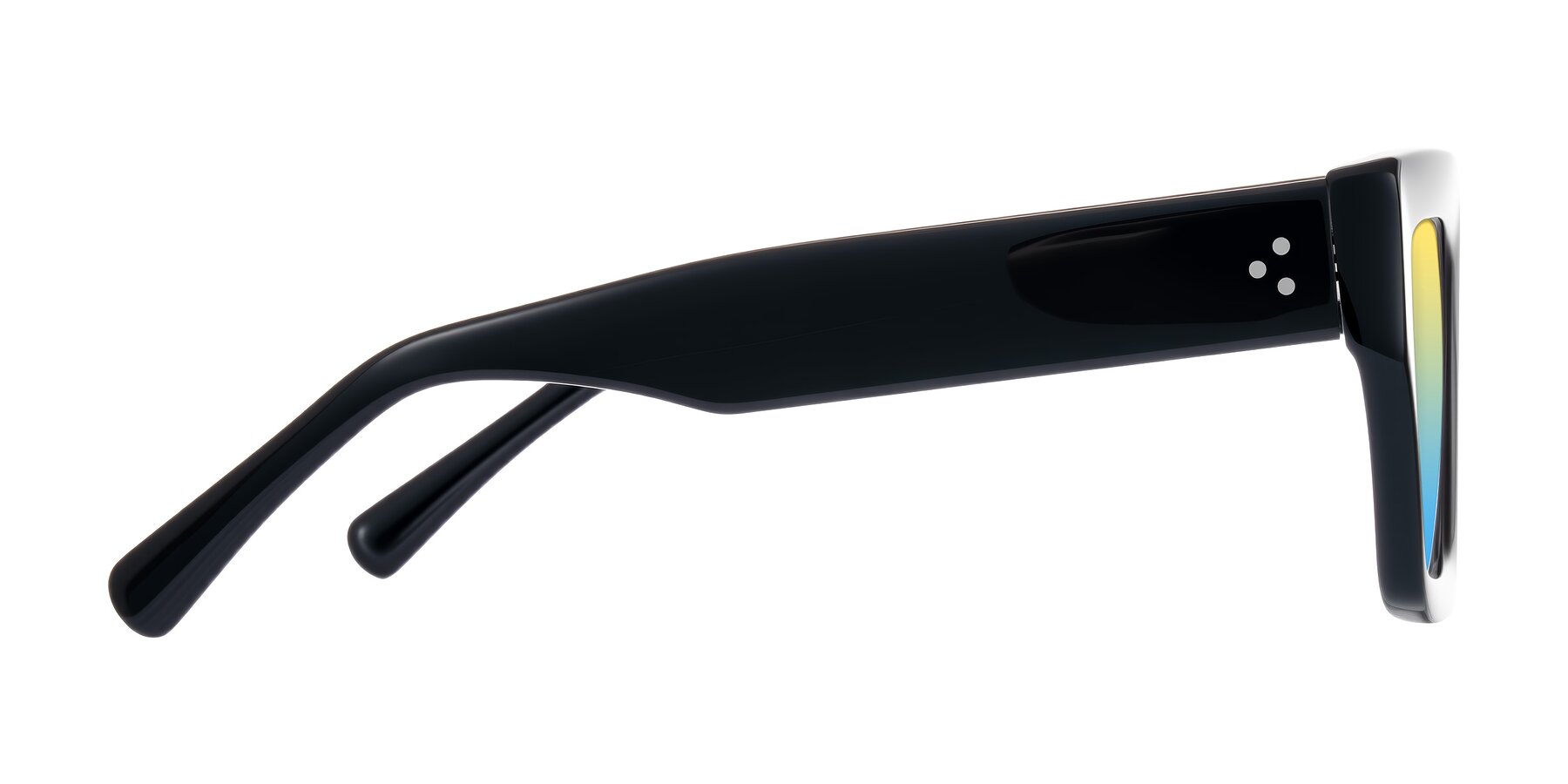 Side of Simba in Black with Yellow / Blue Gradient Lenses