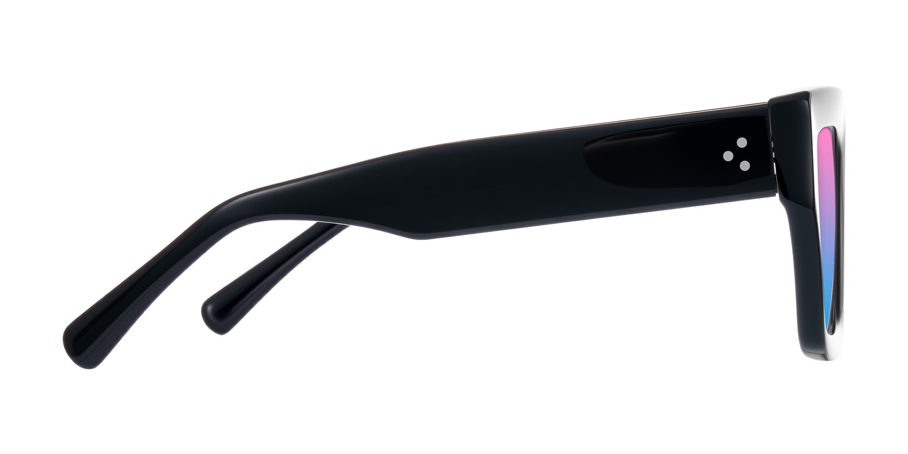 Side of Simba in Black with Pink / Blue Gradient Lenses