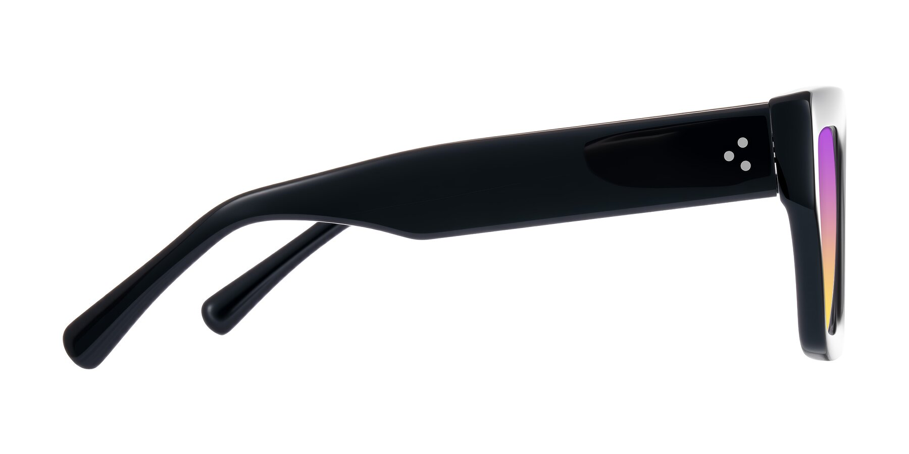 Side of Simba in Black with Purple / Yellow Gradient Lenses