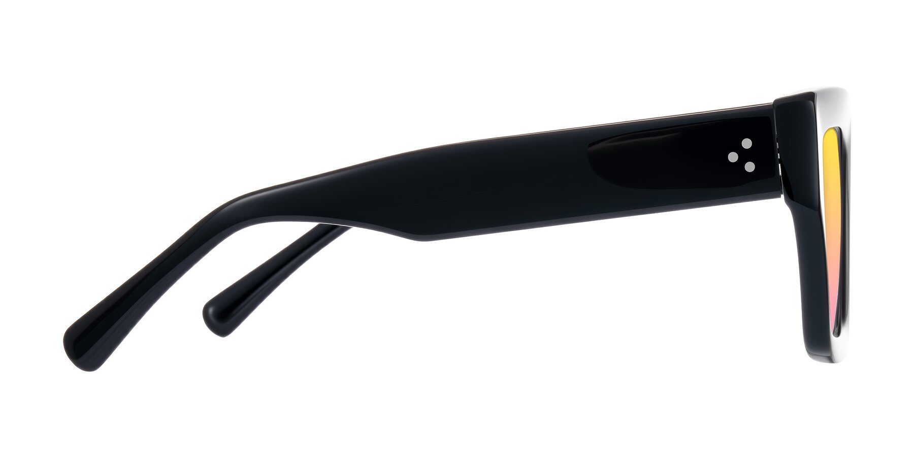 Side of Simba in Black with Yellow / Pink Gradient Lenses