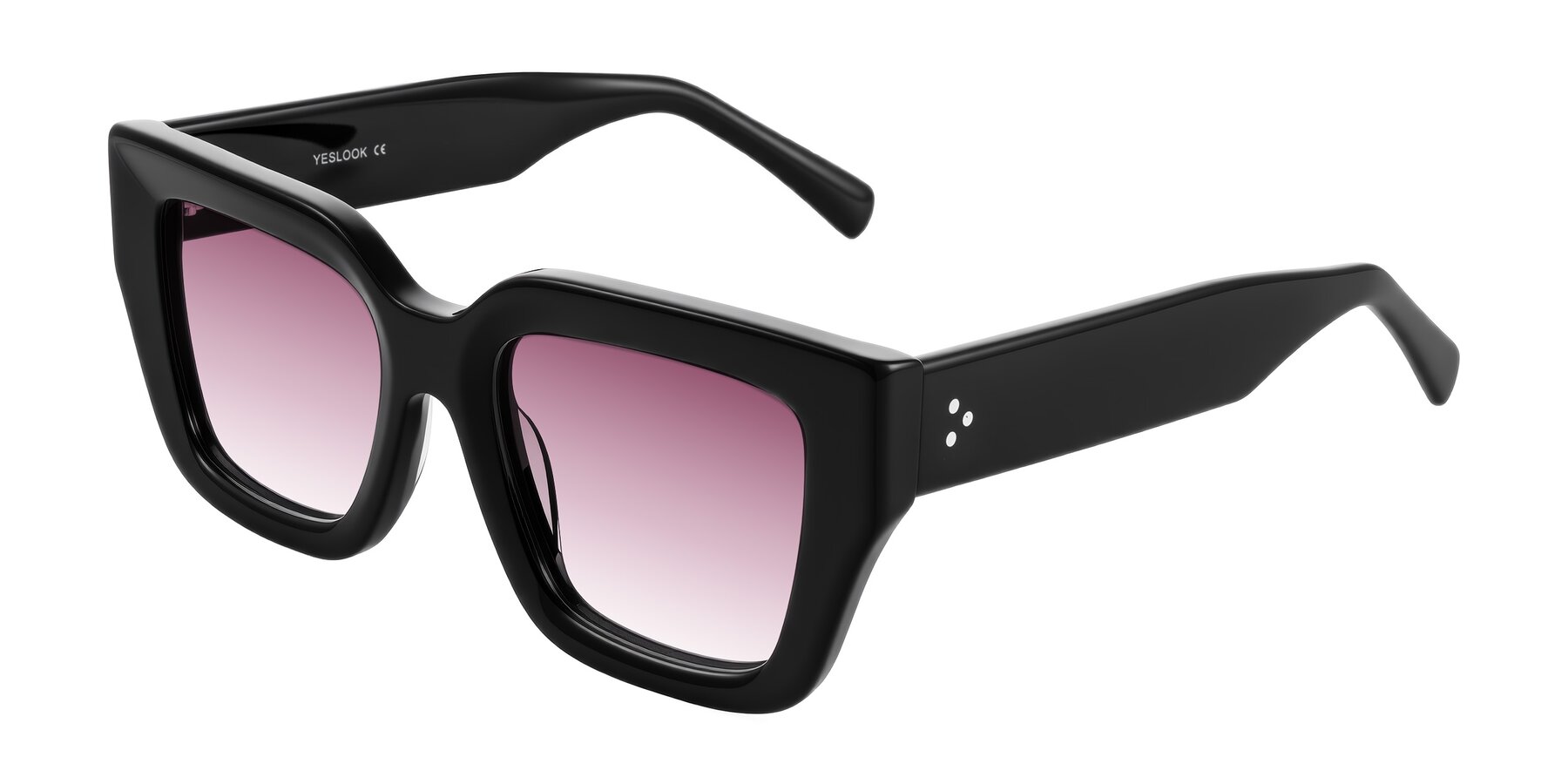 Angle of Simba in Black with Wine Gradient Lenses