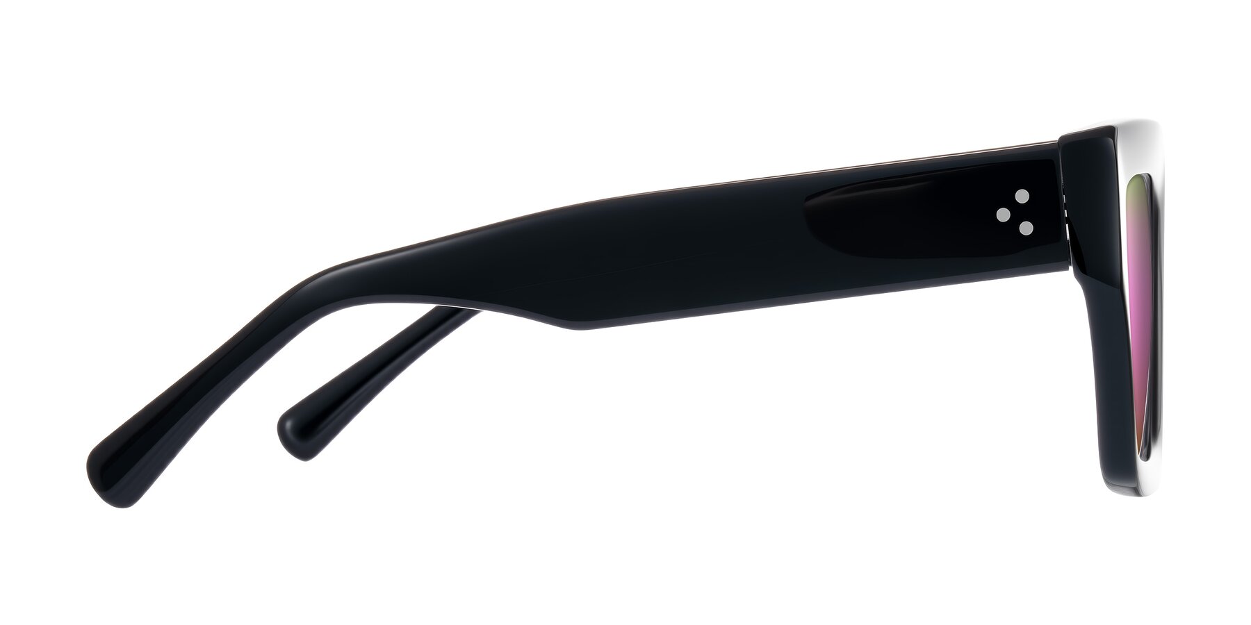 Side of Simba in Black with Pink Mirrored Lenses