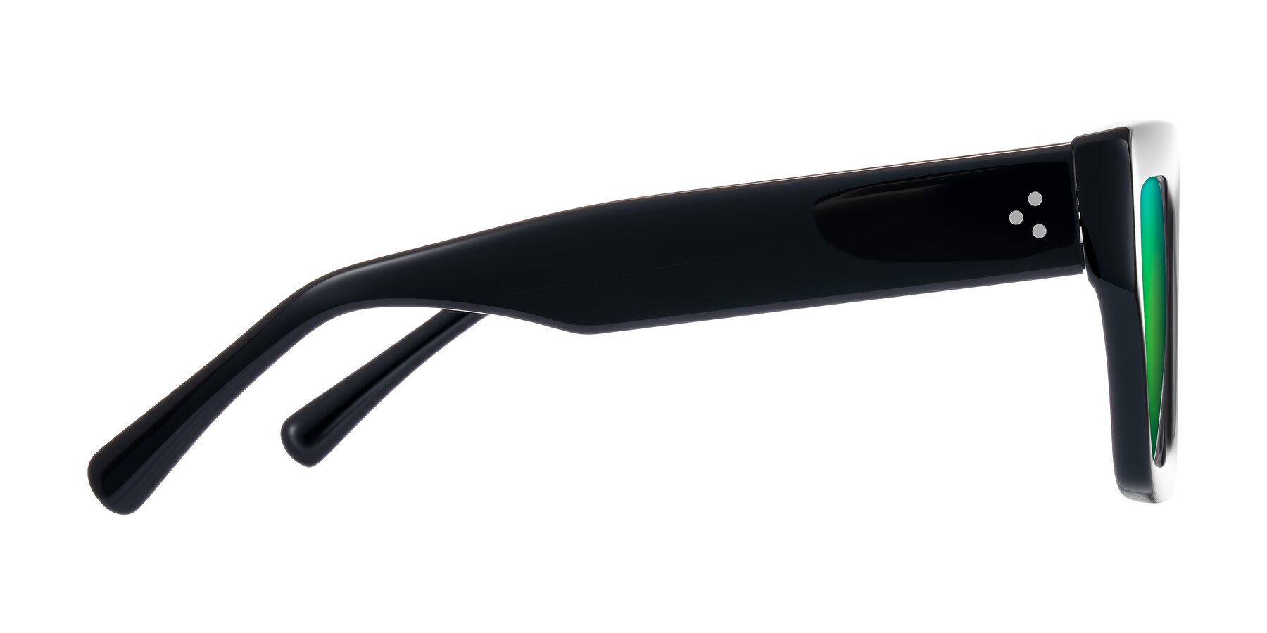 Side of Simba in Black with Green Mirrored Lenses