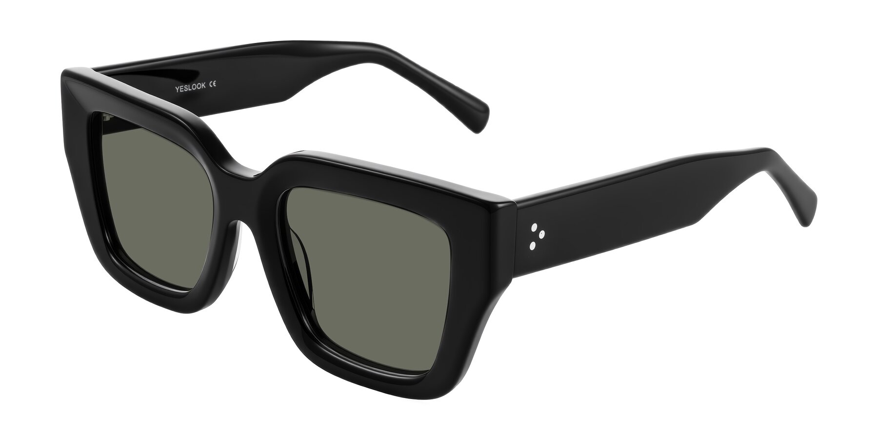 Angle of Simba in Black with Gray Polarized Lenses