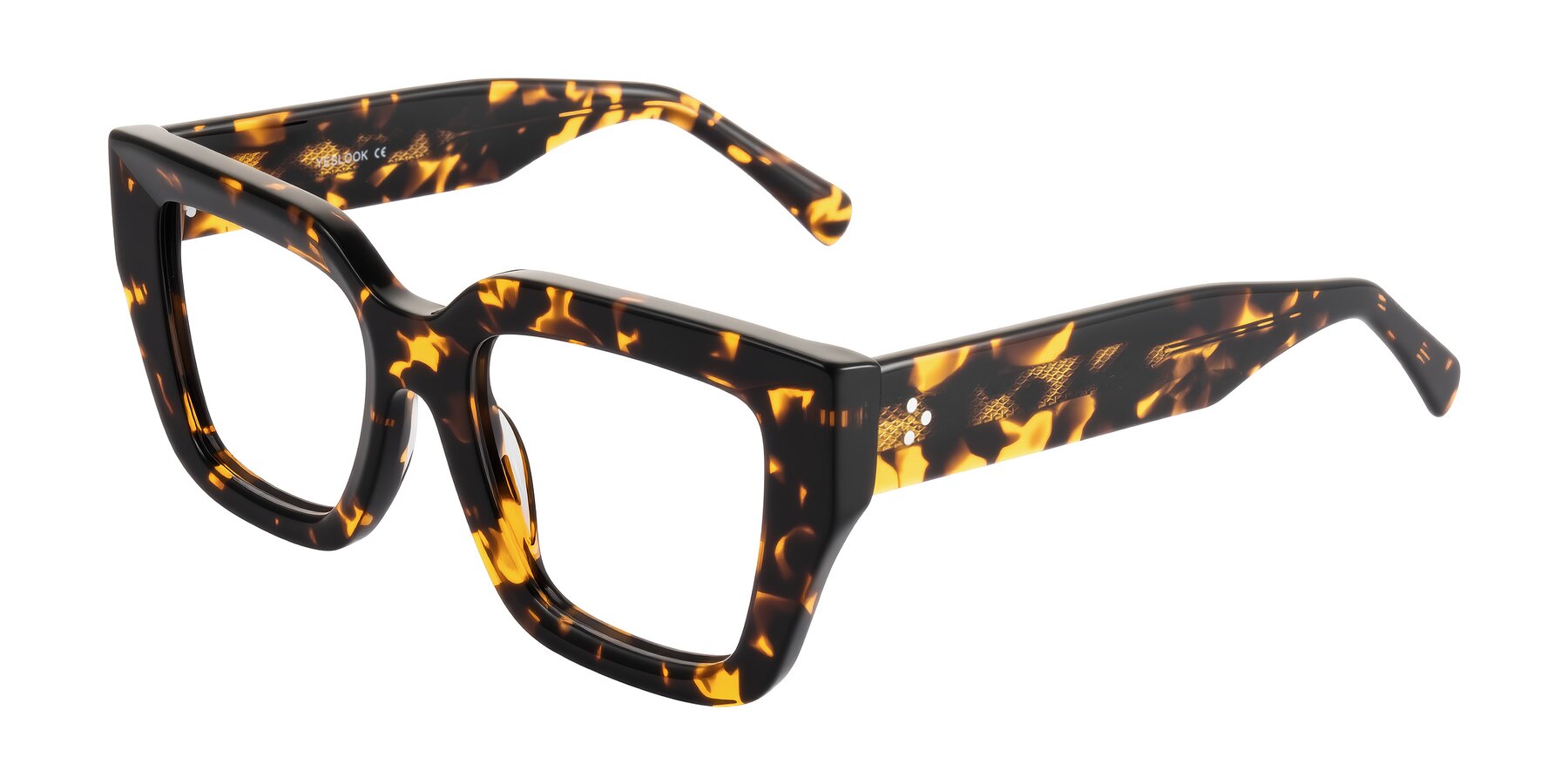 Angle of Simba in Tortoise with Clear Eyeglass Lenses