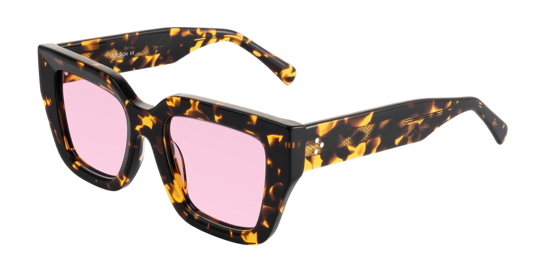 Angle of Simba in Tortoise with Light Pink Tinted Lenses