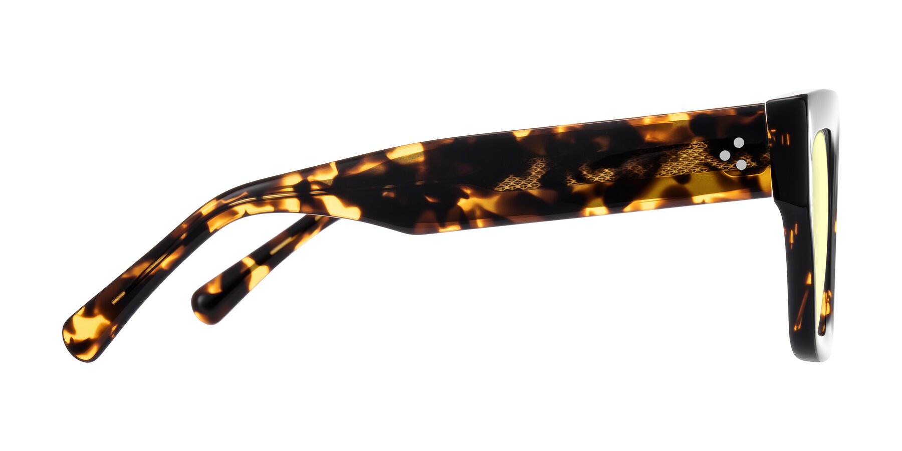 Side of Simba in Tortoise with Light Yellow Tinted Lenses