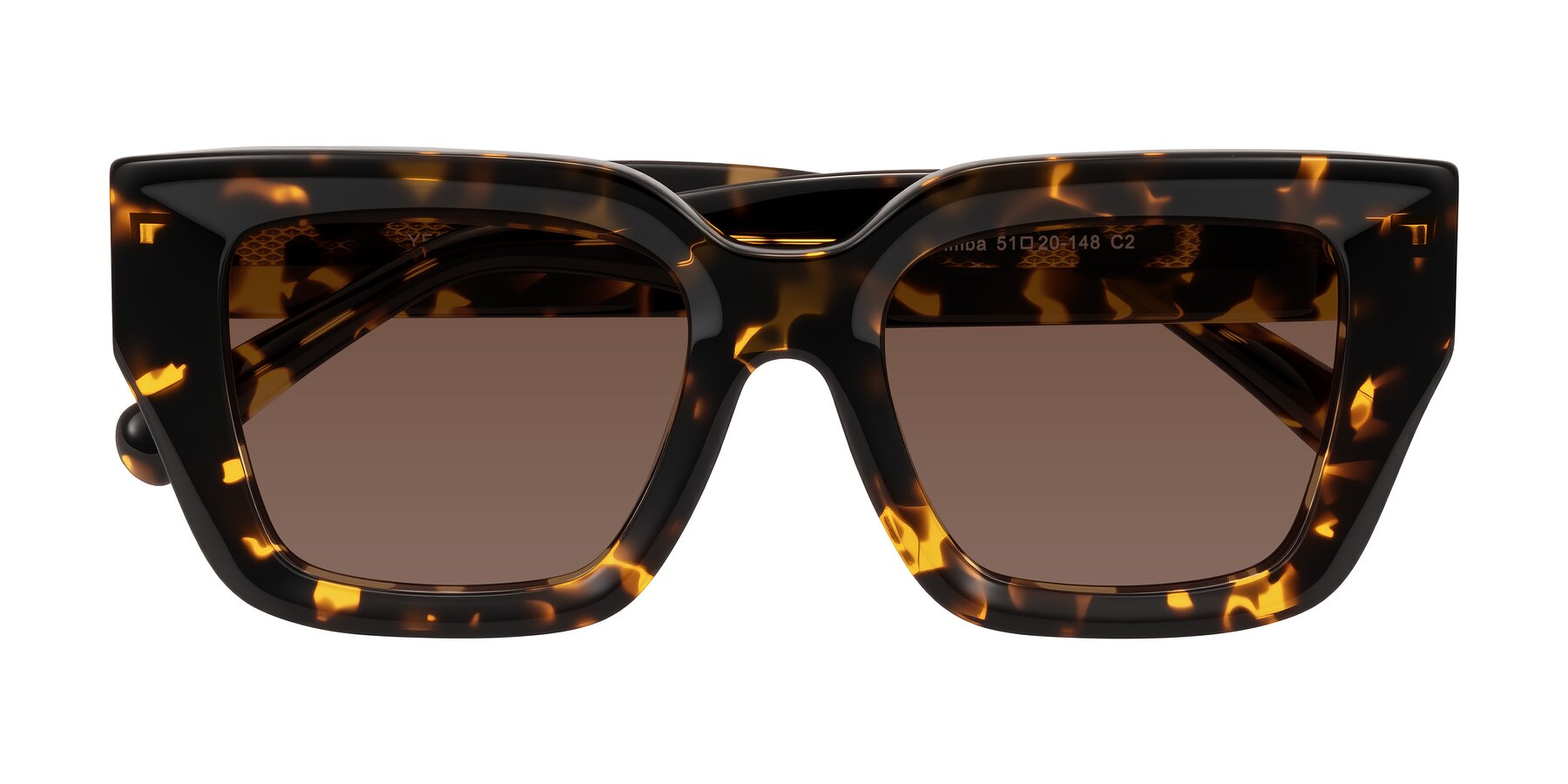 Folded Front of Simba in Tortoise with Brown Tinted Lenses