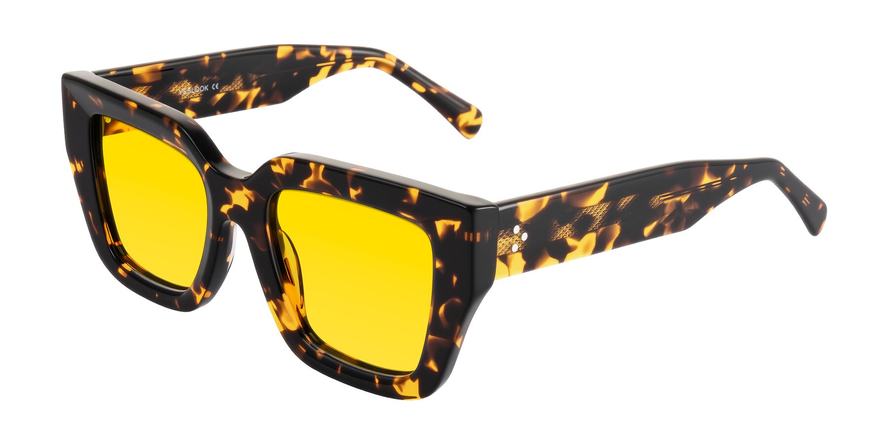 Angle of Simba in Tortoise with Yellow Tinted Lenses