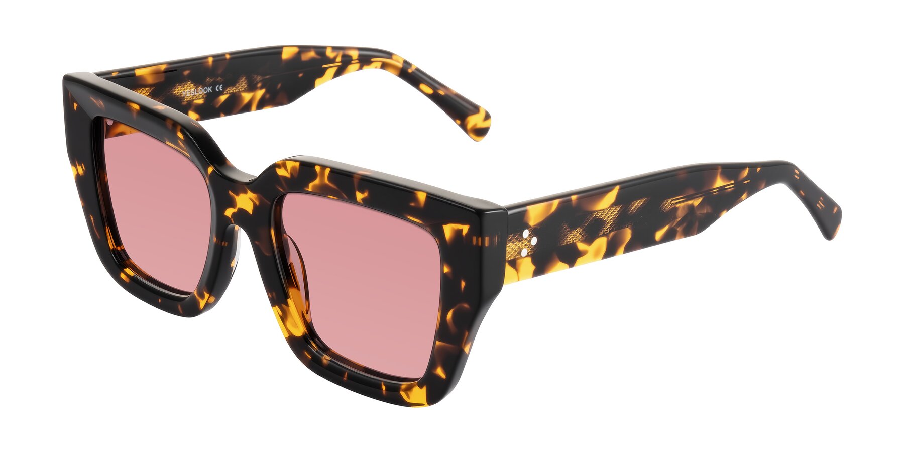 Angle of Simba in Tortoise with Medium Garnet Tinted Lenses