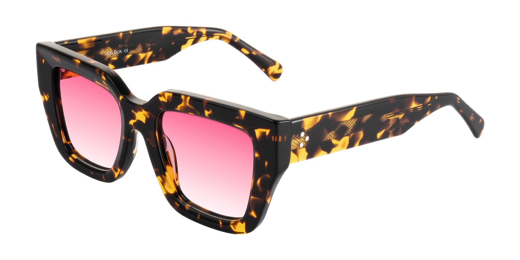 Angle of Simba in Tortoise with Pink Gradient Lenses