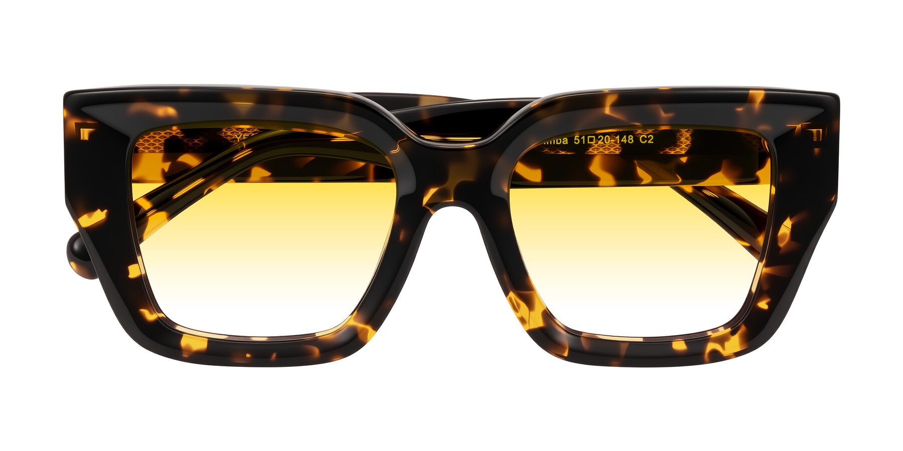 Folded Front of Simba in Tortoise with Yellow Gradient Lenses