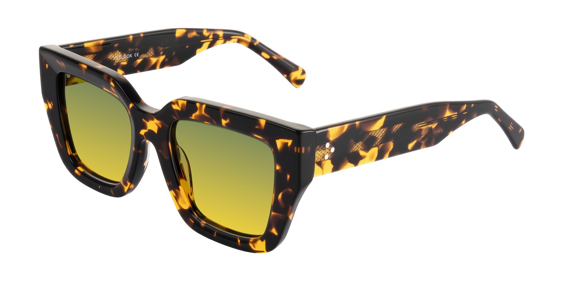 Angle of Simba in Tortoise with Green / Yellow Gradient Lenses