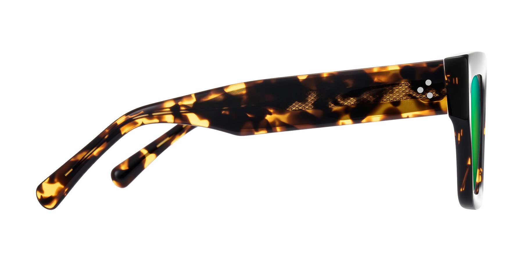 Side of Simba in Tortoise with Green Mirrored Lenses