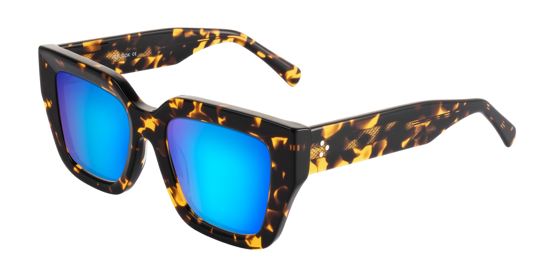 Angle of Simba in Tortoise with Blue Mirrored Lenses