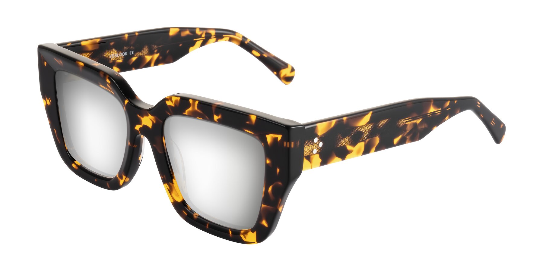 Angle of Simba in Tortoise with Silver Mirrored Lenses