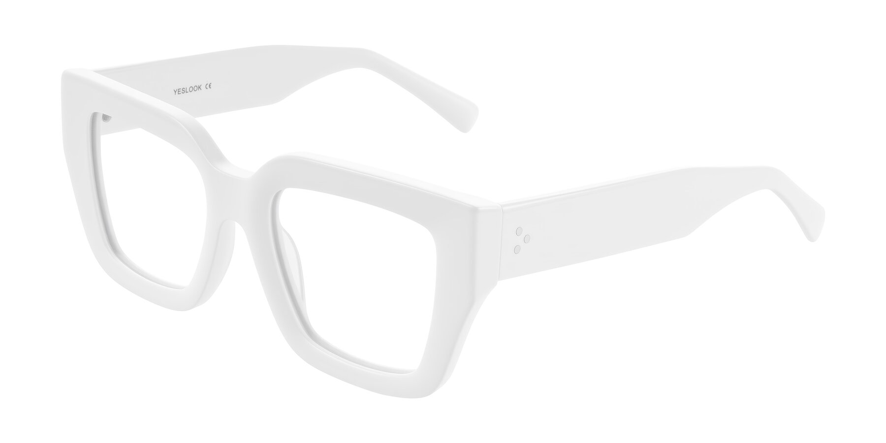 Angle of Simba in White with Clear Eyeglass Lenses