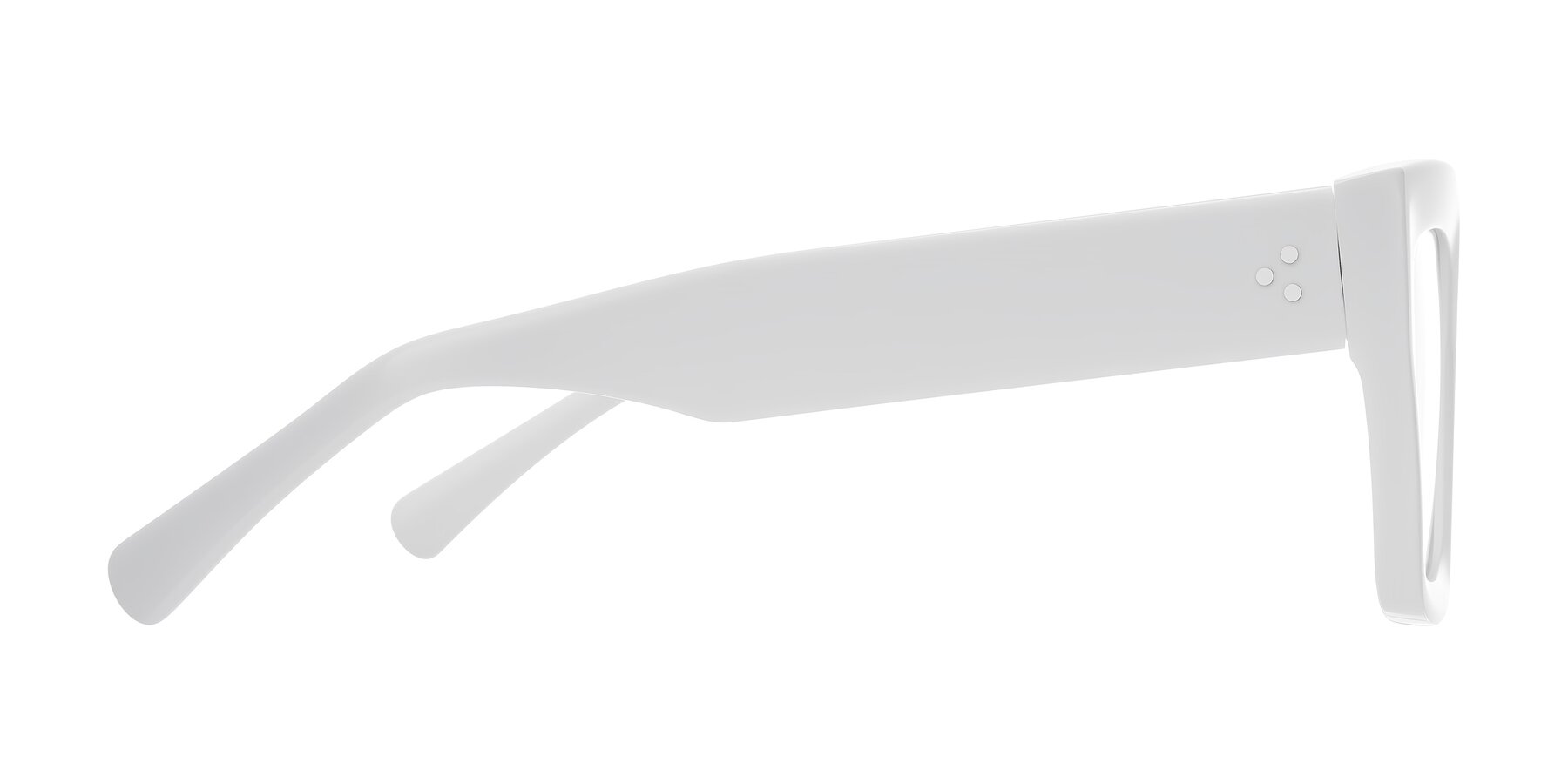 Side of Simba in White with Clear Eyeglass Lenses