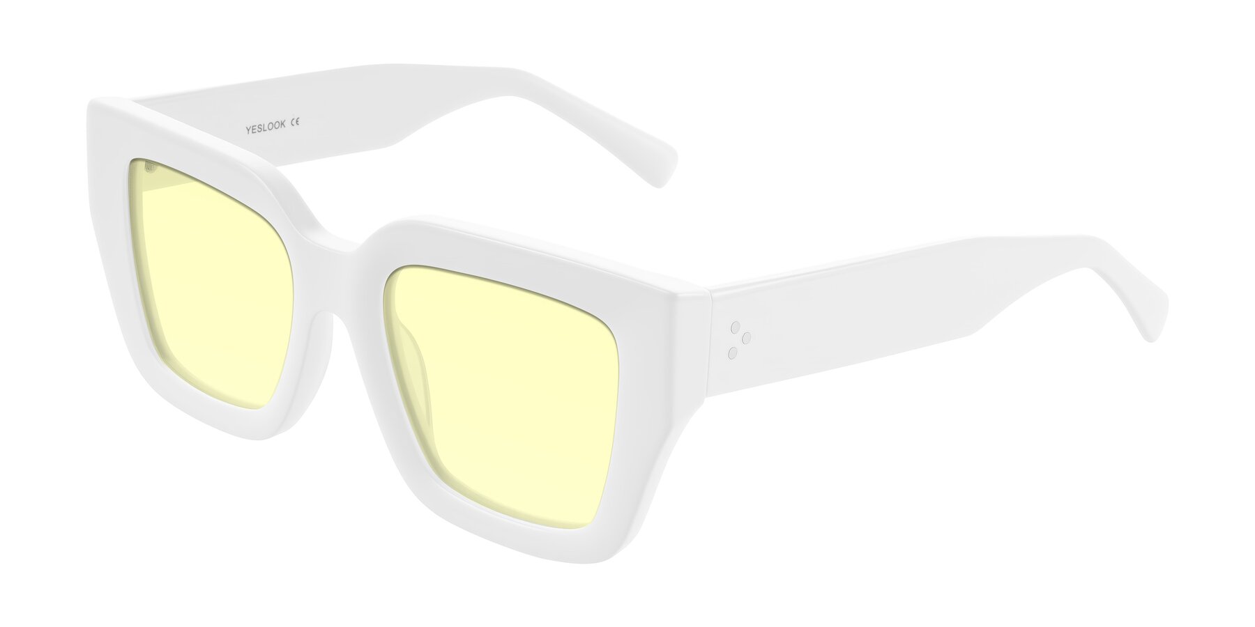 Angle of Simba in White with Light Yellow Tinted Lenses