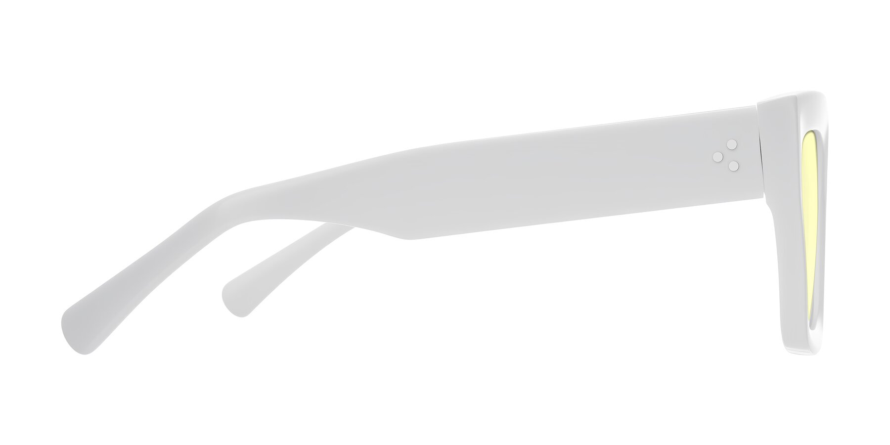 Side of Simba in White with Light Yellow Tinted Lenses