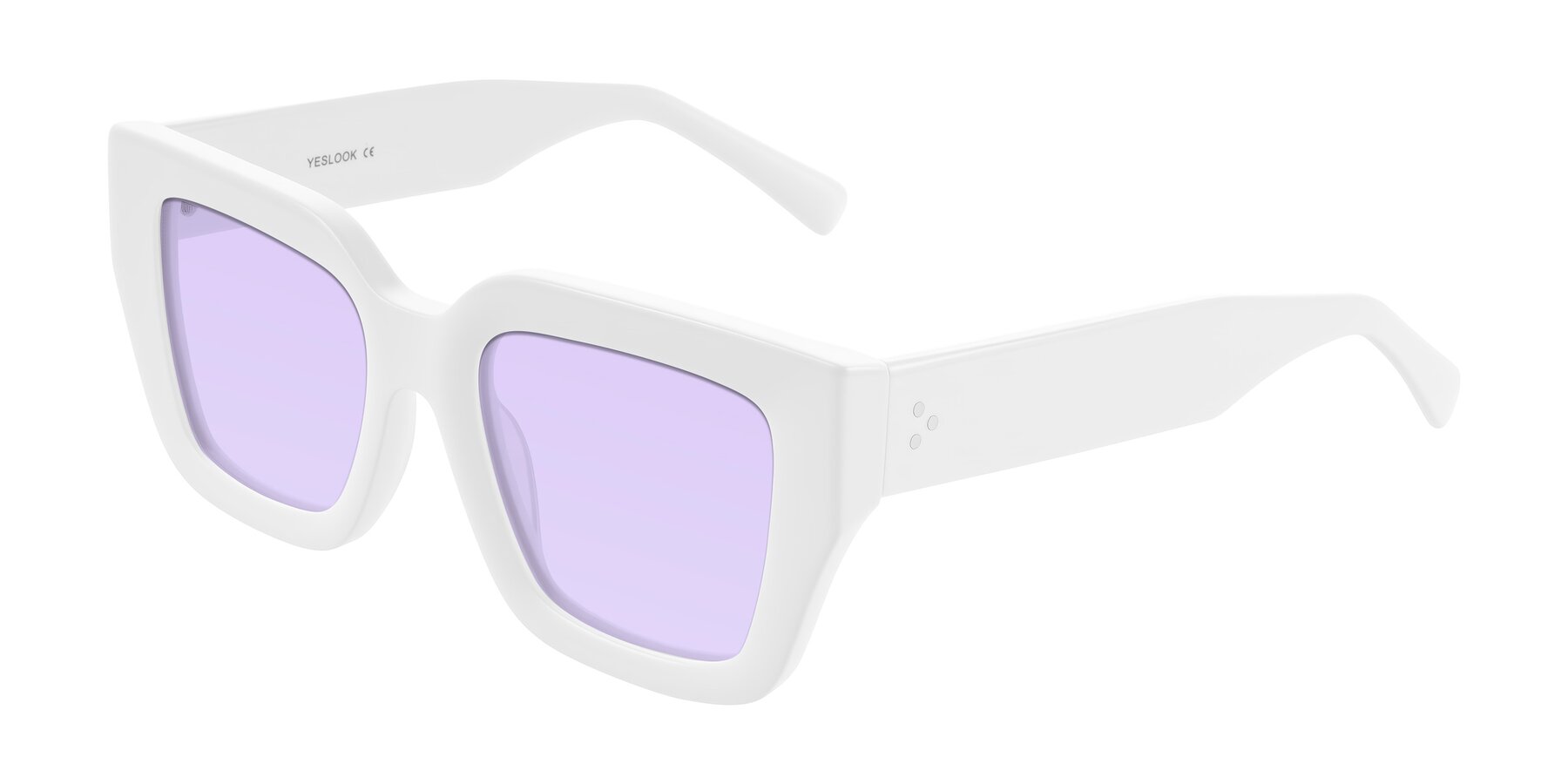 Angle of Simba in White with Light Purple Tinted Lenses