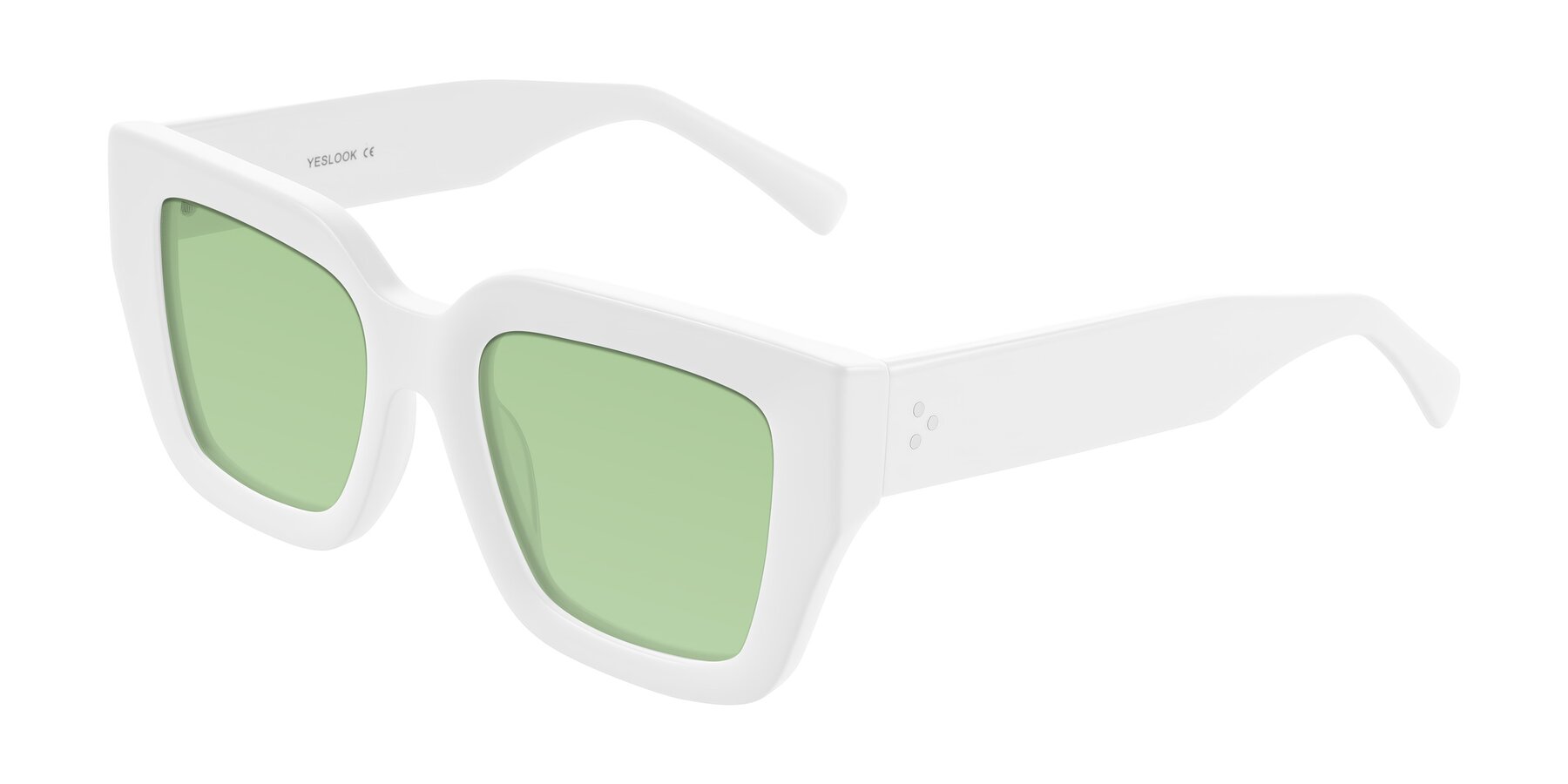 Angle of Simba in White with Medium Green Tinted Lenses