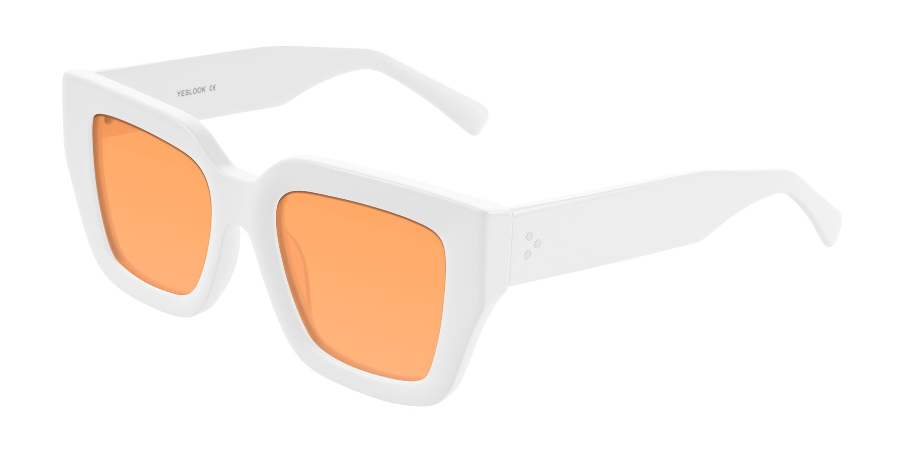 Angle of Simba in White with Medium Orange Tinted Lenses