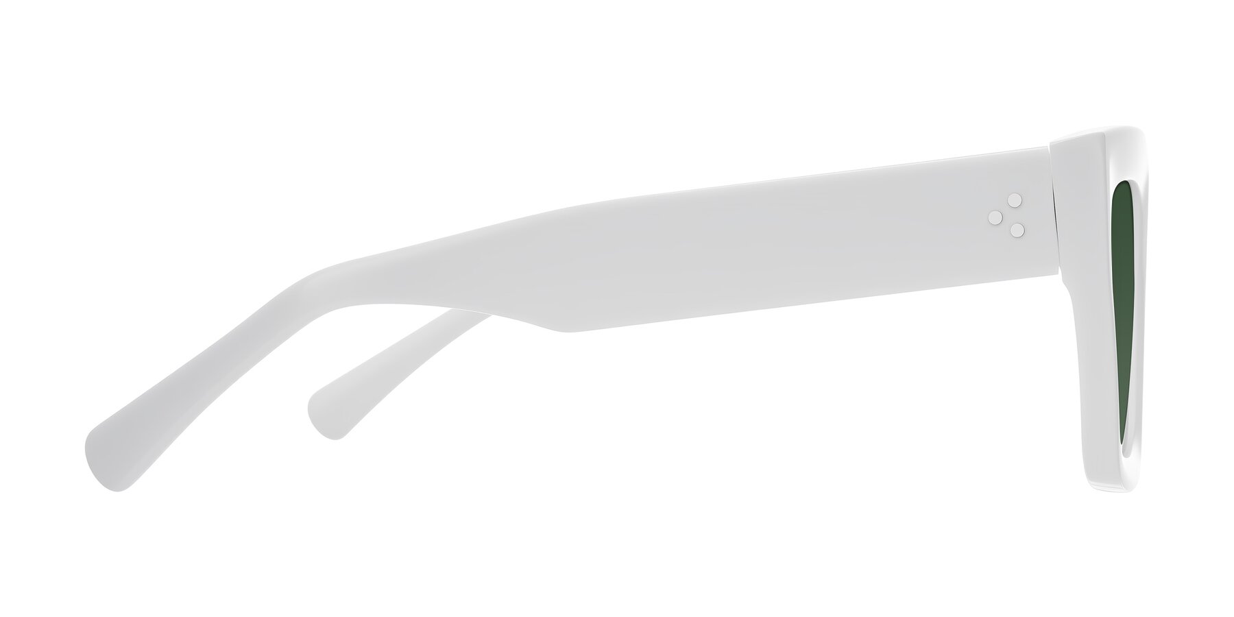 Side of Simba in White with Green Tinted Lenses