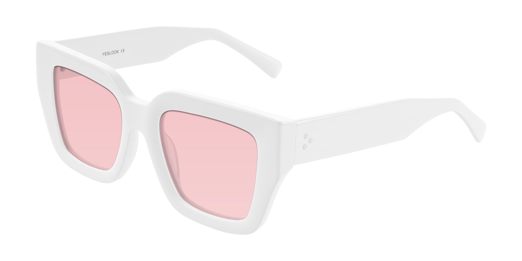 Angle of Simba in White with Light Garnet Tinted Lenses