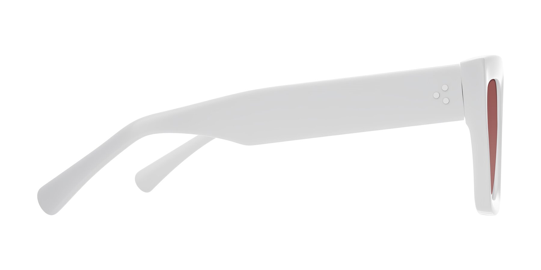 Side of Simba in White with Garnet Tinted Lenses