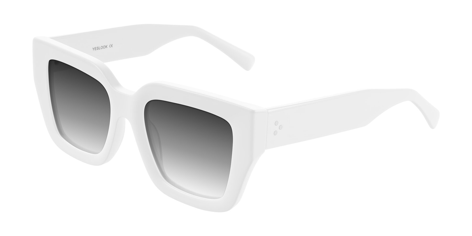 Angle of Simba in White with Gray Gradient Lenses