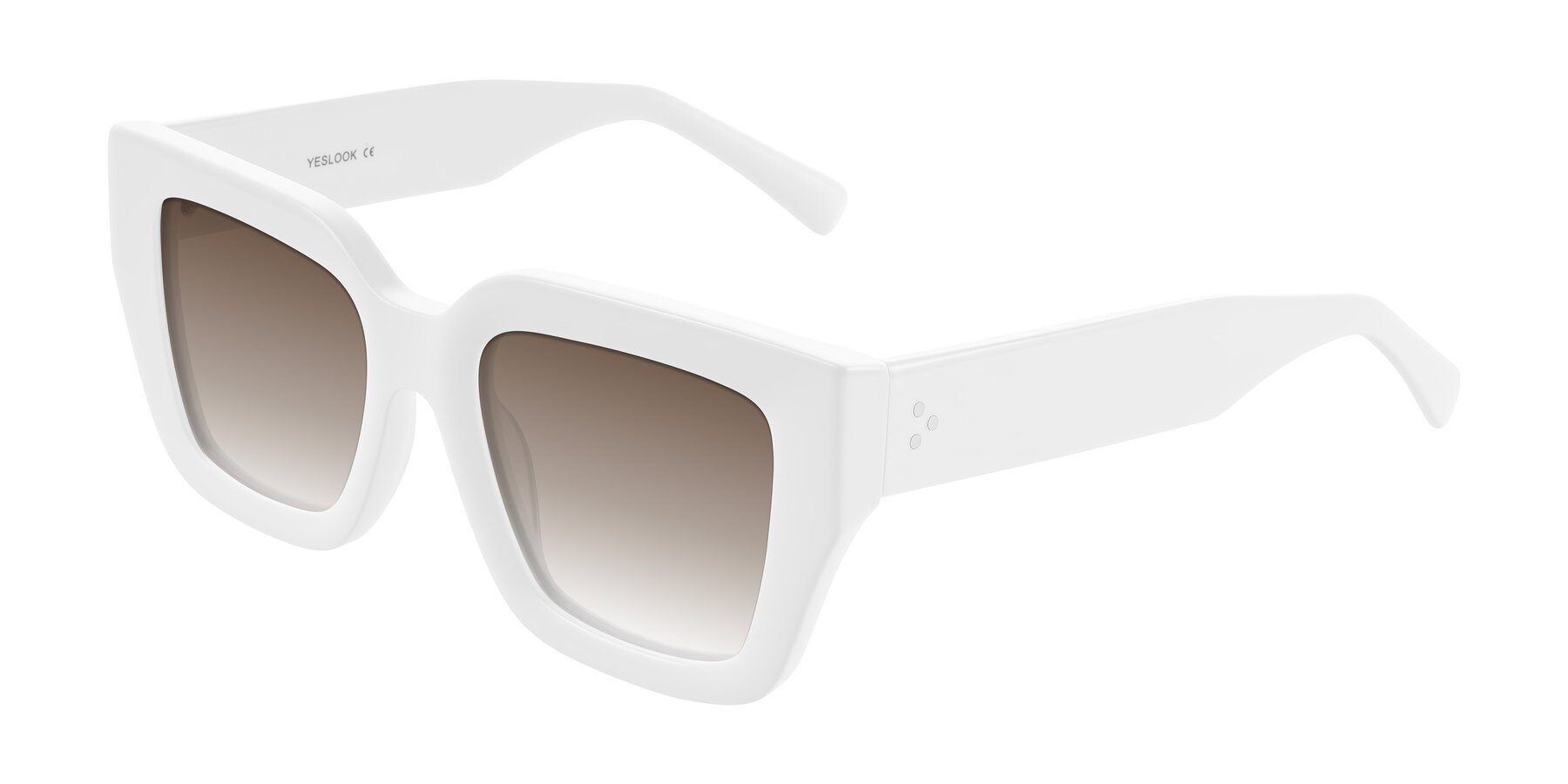 Angle of Simba in White with Brown Gradient Lenses