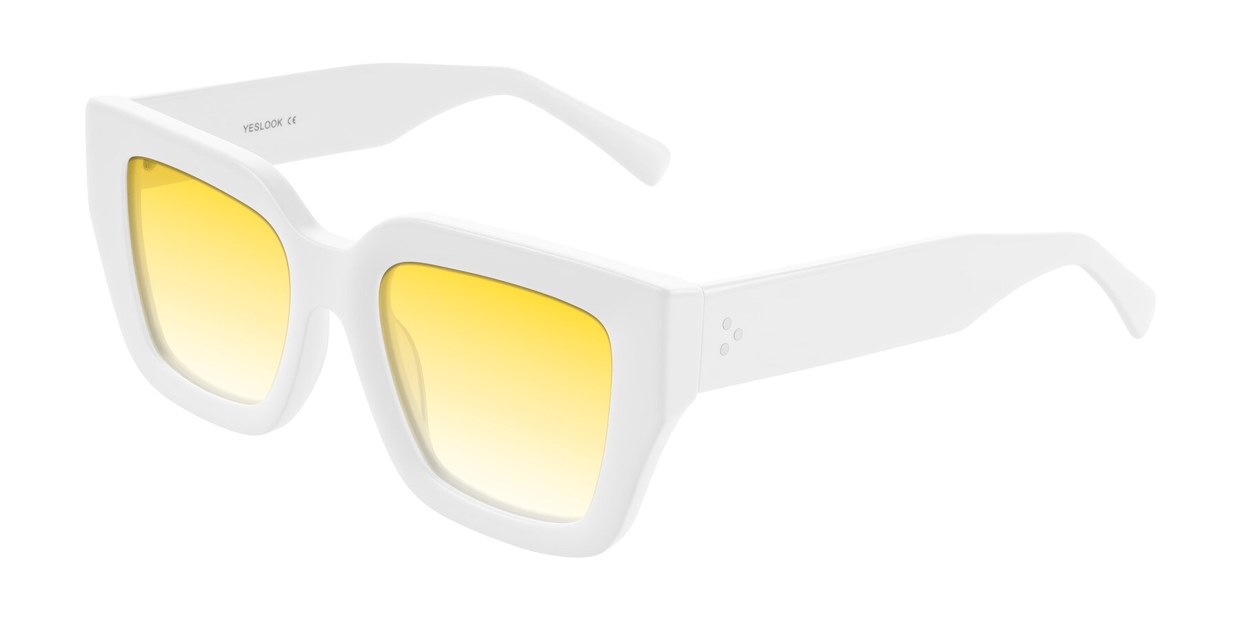 Angle of Simba in White with Yellow Gradient Lenses