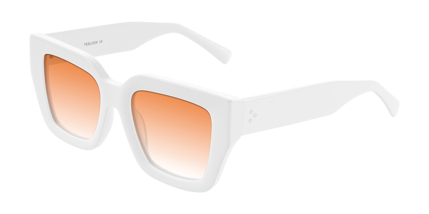 Angle of Simba in White with Orange Gradient Lenses
