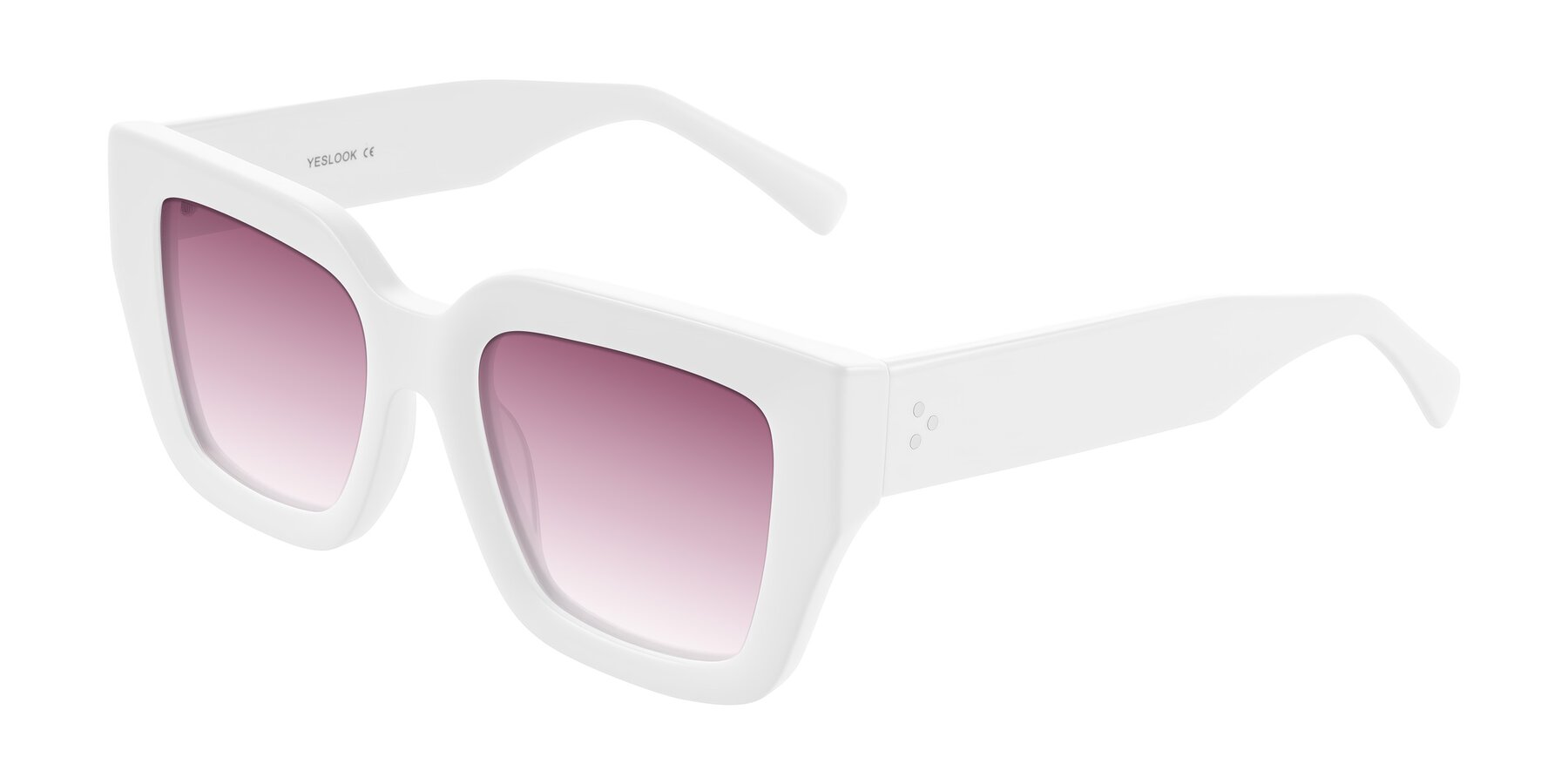Angle of Simba in White with Wine Gradient Lenses