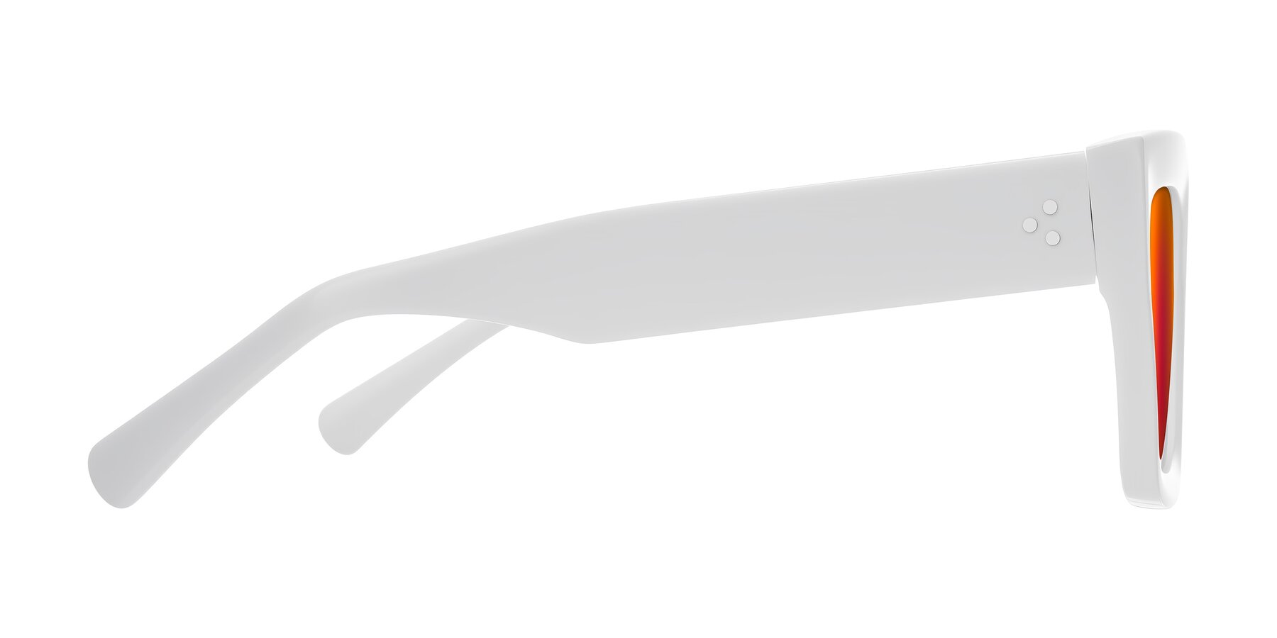 Side of Simba in White with Red Gold Mirrored Lenses